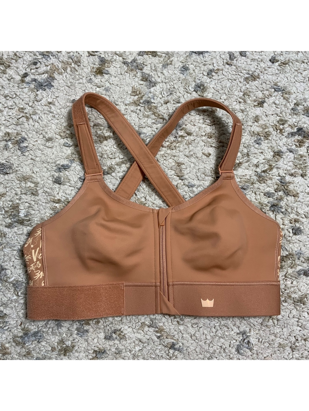 Shefit Luxe Adjustable Sports Bra in Brown with Front Zipper